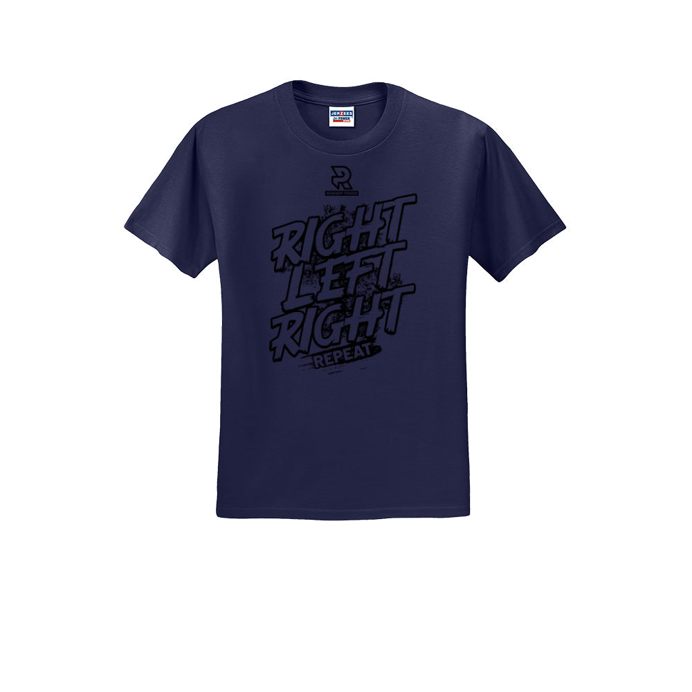 RIGHT LEFT RIGHT (Black) - Short Sleeve Cotton Tee