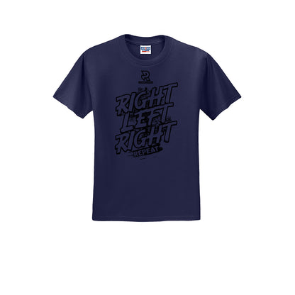 RIGHT LEFT RIGHT (Black) - Short Sleeve Cotton Tee