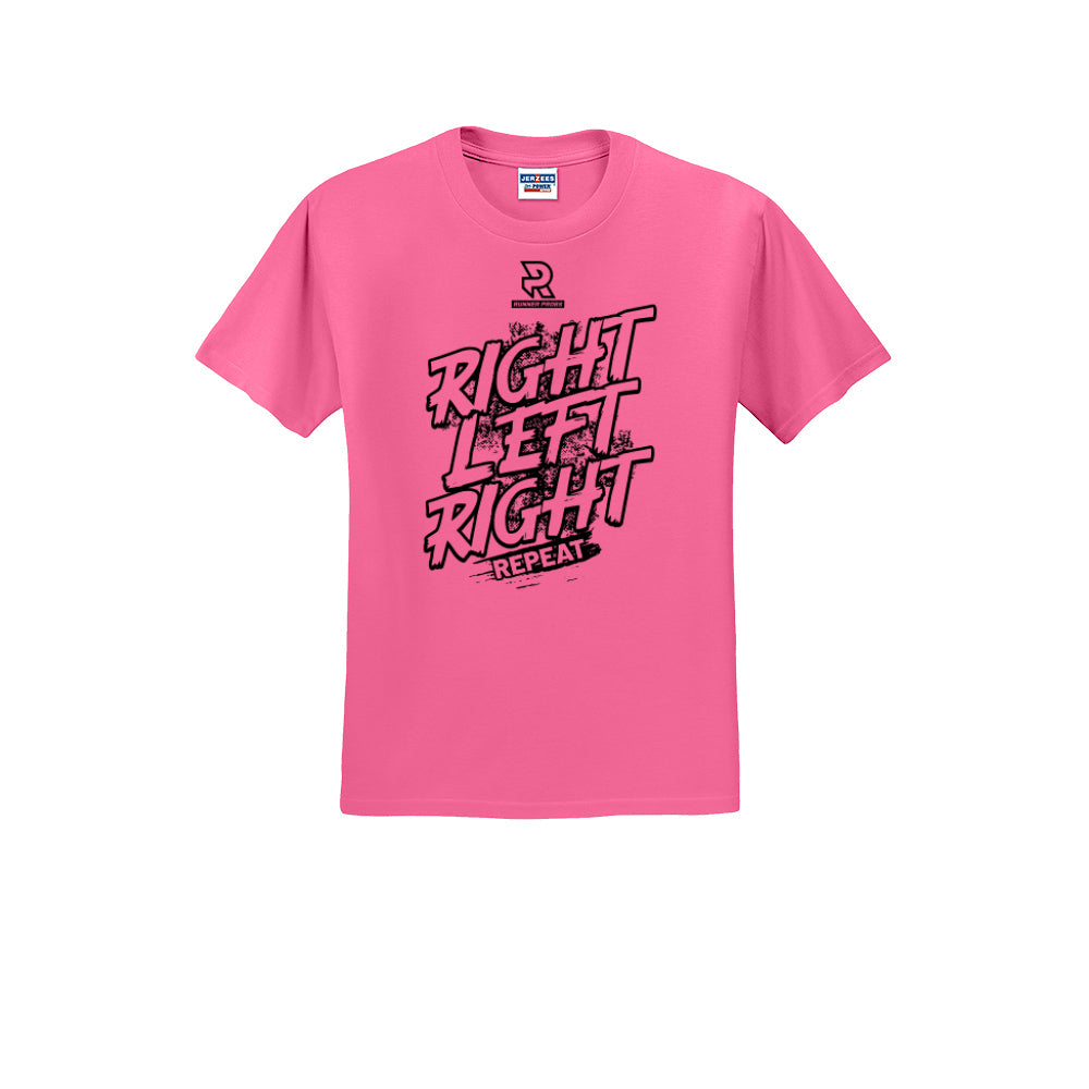 RIGHT LEFT RIGHT (Black) - Short Sleeve Cotton Tee