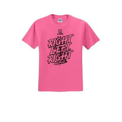 RIGHT LEFT RIGHT (Black) - Short Sleeve Cotton Tee