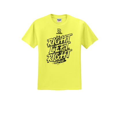RIGHT LEFT RIGHT (Black) - Short Sleeve Cotton Tee