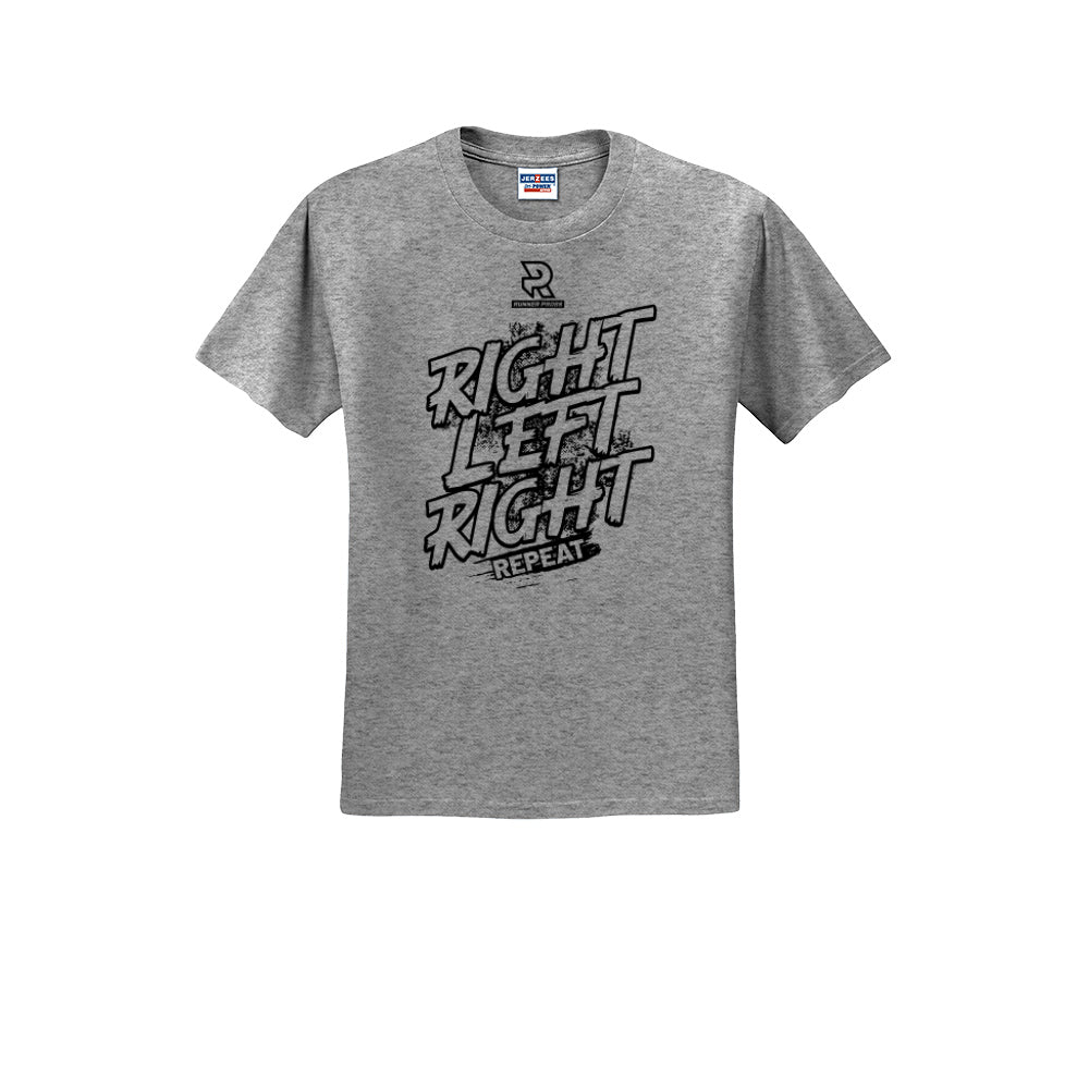 RIGHT LEFT RIGHT (Black) - Short Sleeve Cotton Tee