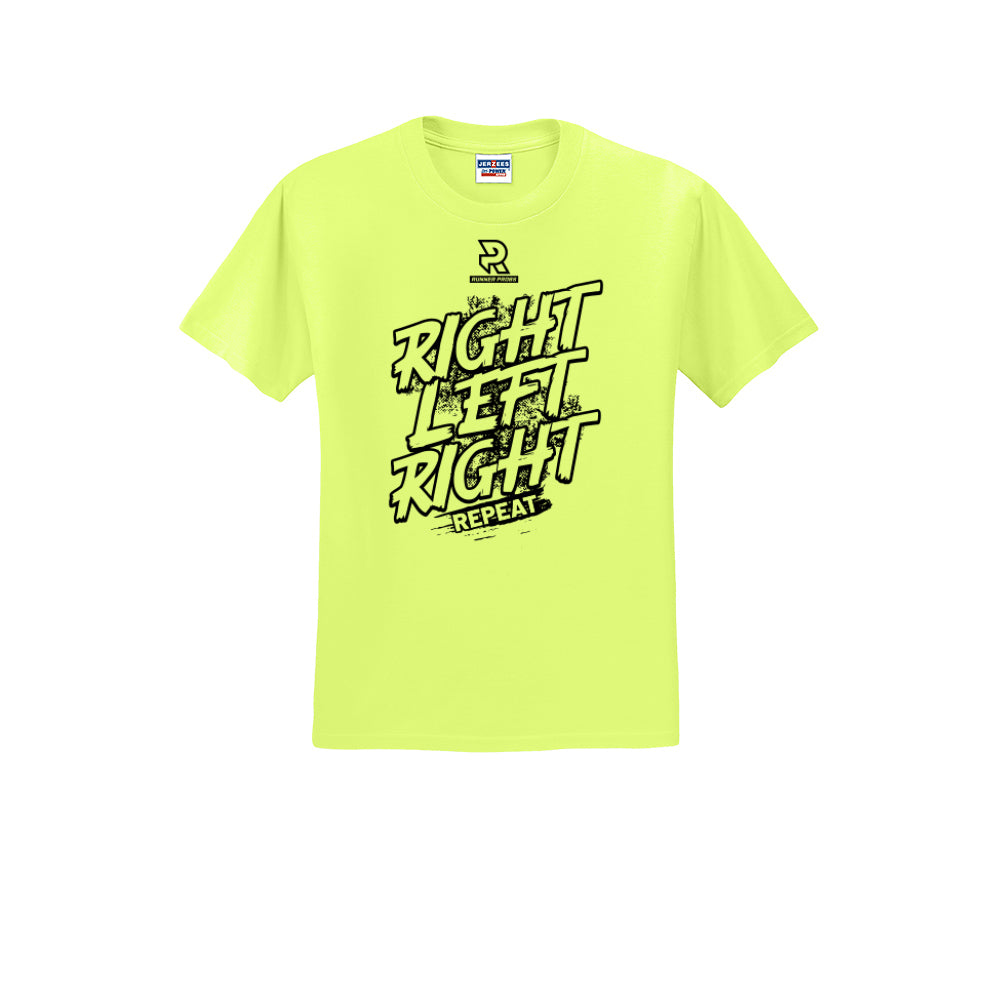 RIGHT LEFT RIGHT (Black) - Short Sleeve Cotton Tee