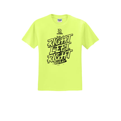 RIGHT LEFT RIGHT (Black) - Short Sleeve Cotton Tee