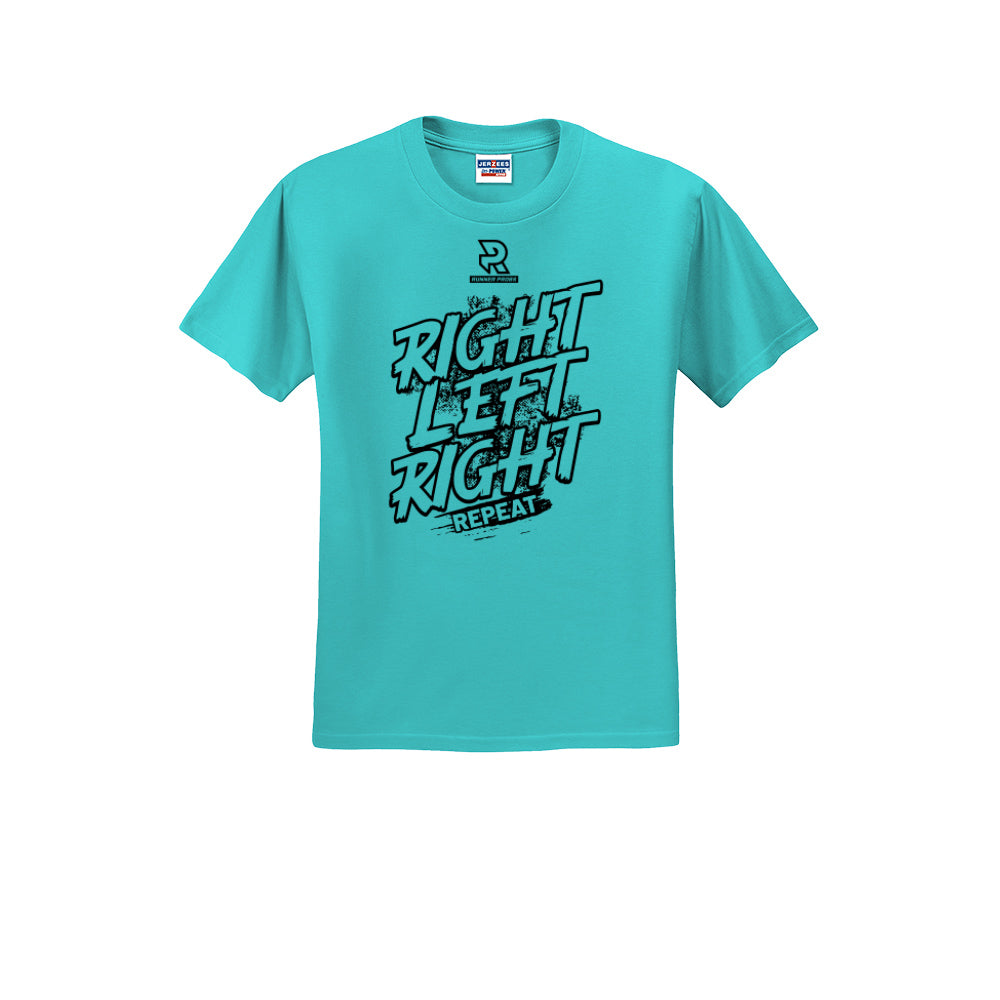 RIGHT LEFT RIGHT (Black) - Short Sleeve Cotton Tee