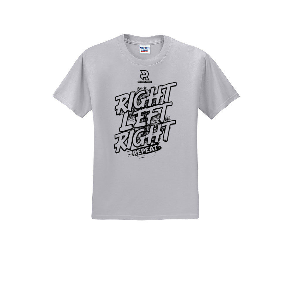 RIGHT LEFT RIGHT (Black) - Short Sleeve Cotton Tee
