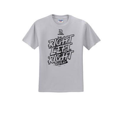RIGHT LEFT RIGHT (Black) - Short Sleeve Cotton Tee