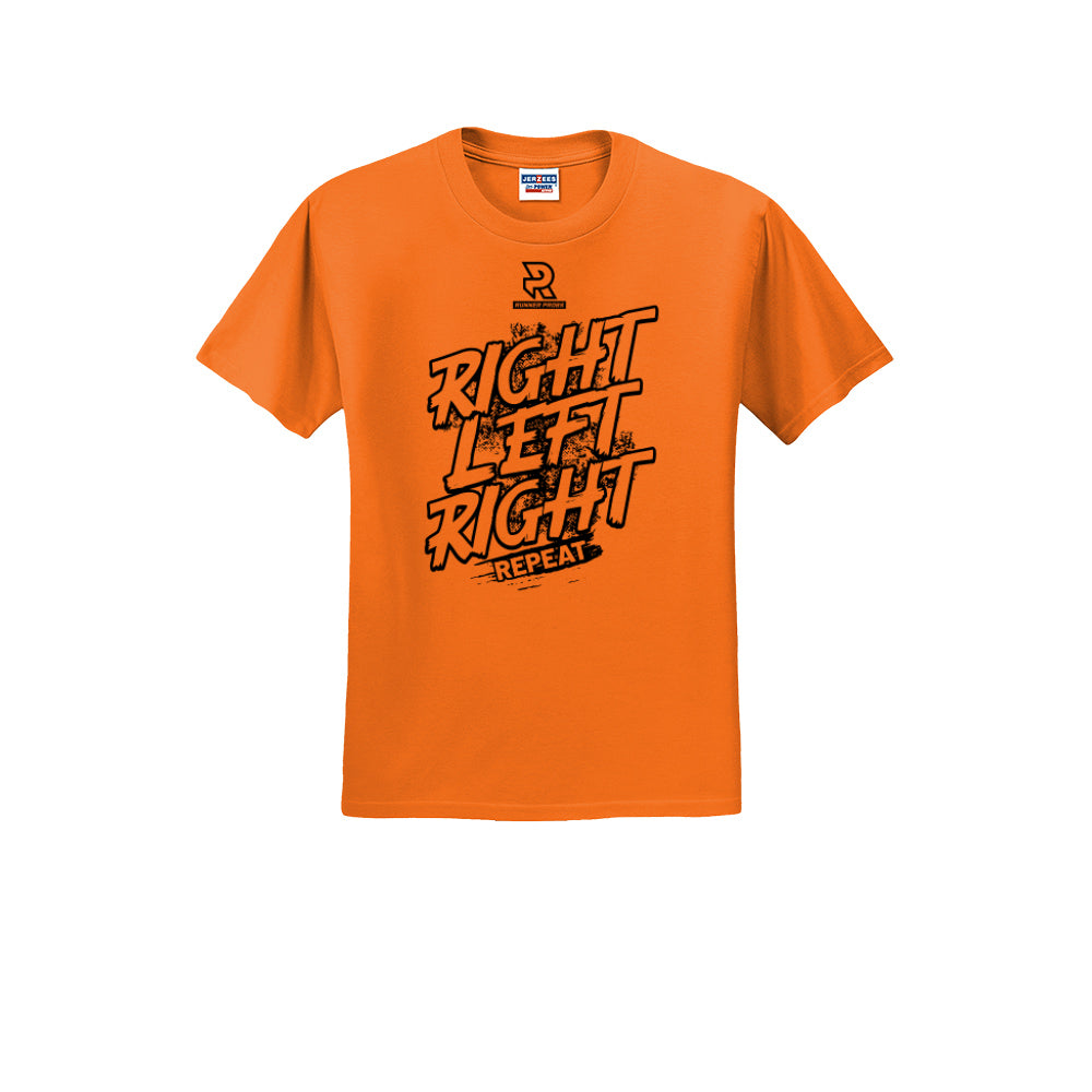 RIGHT LEFT RIGHT (Black) - Short Sleeve Cotton Tee