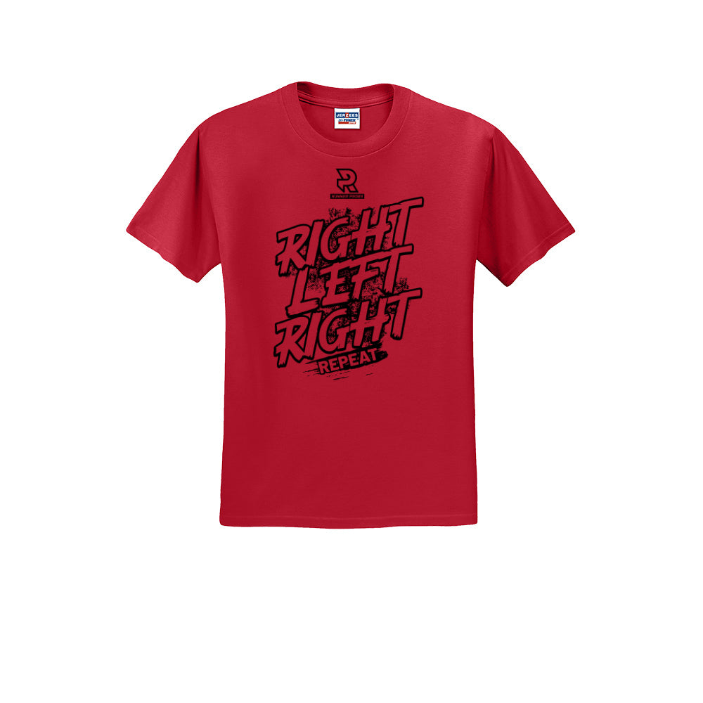 RIGHT LEFT RIGHT (Black) - Short Sleeve Cotton Tee