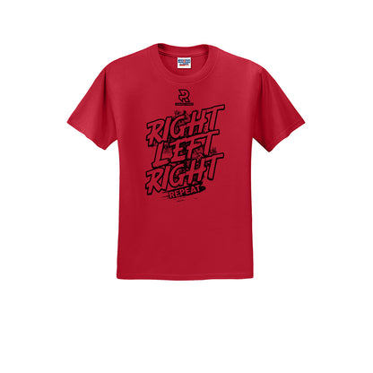 RIGHT LEFT RIGHT (Black) - Short Sleeve Cotton Tee