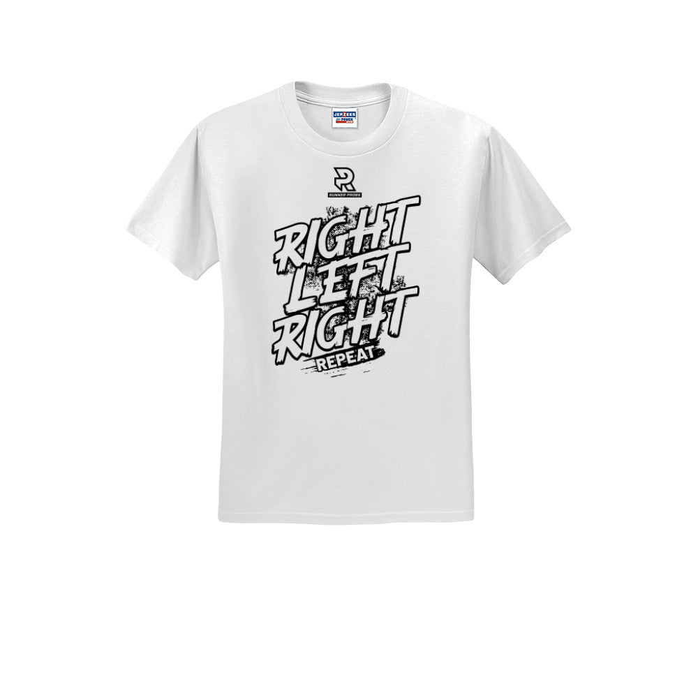 RIGHT LEFT RIGHT (Black) - Short Sleeve Cotton Tee
