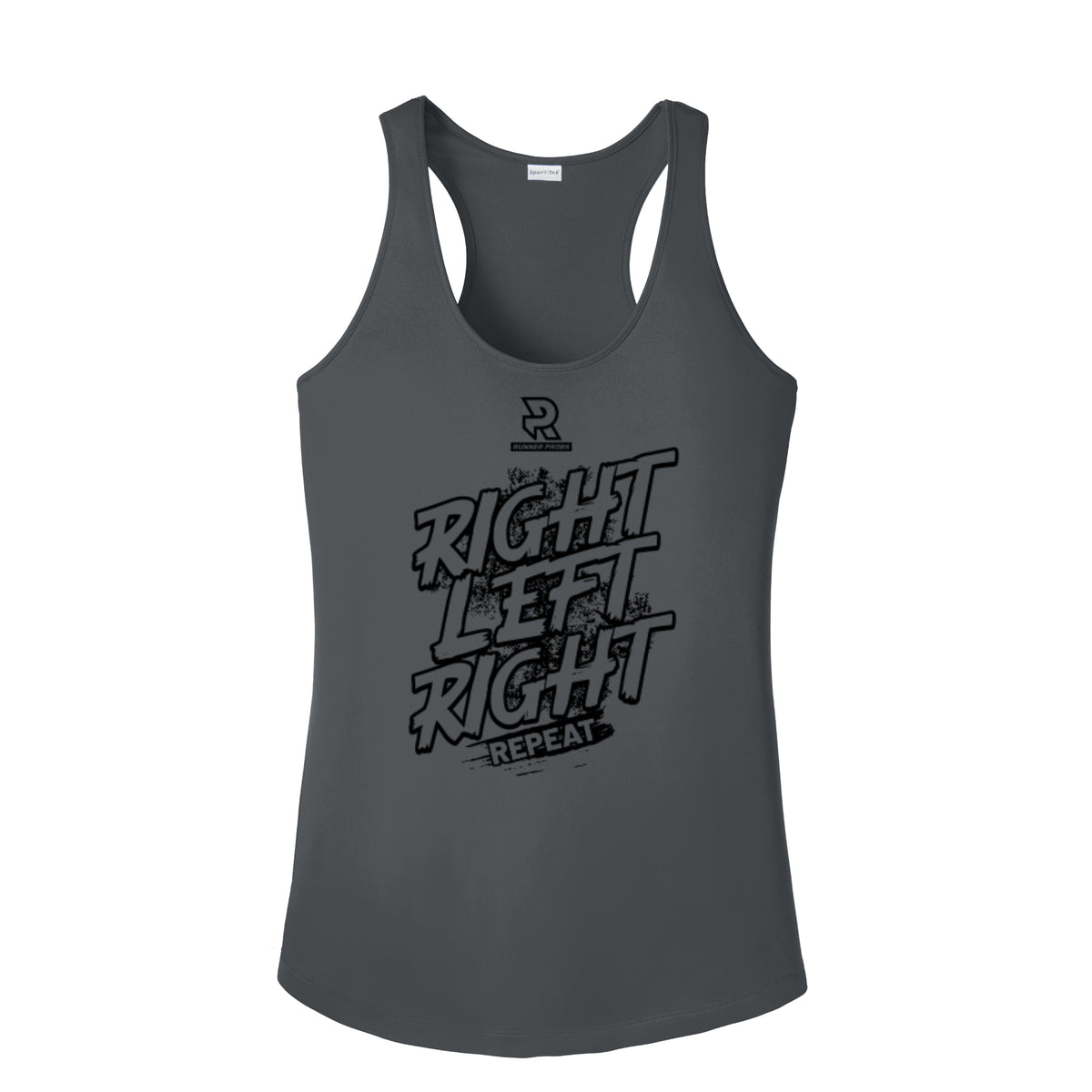 RIGHT LEFT RIGHT (Black) - Womens Competitor Racerback Tank