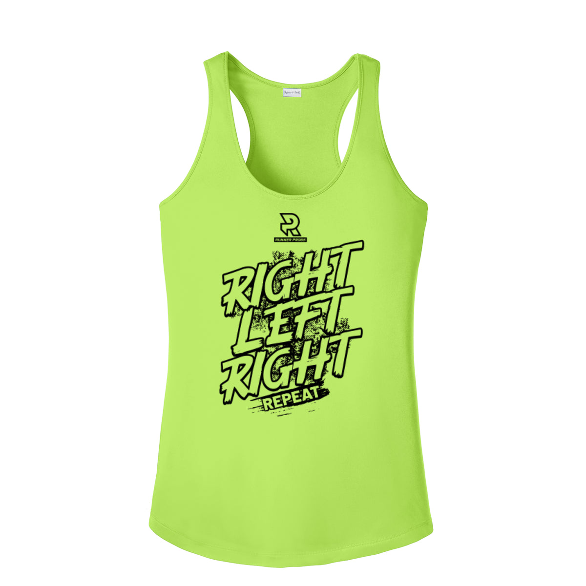 RIGHT LEFT RIGHT (Black) - Womens Competitor Racerback Tank