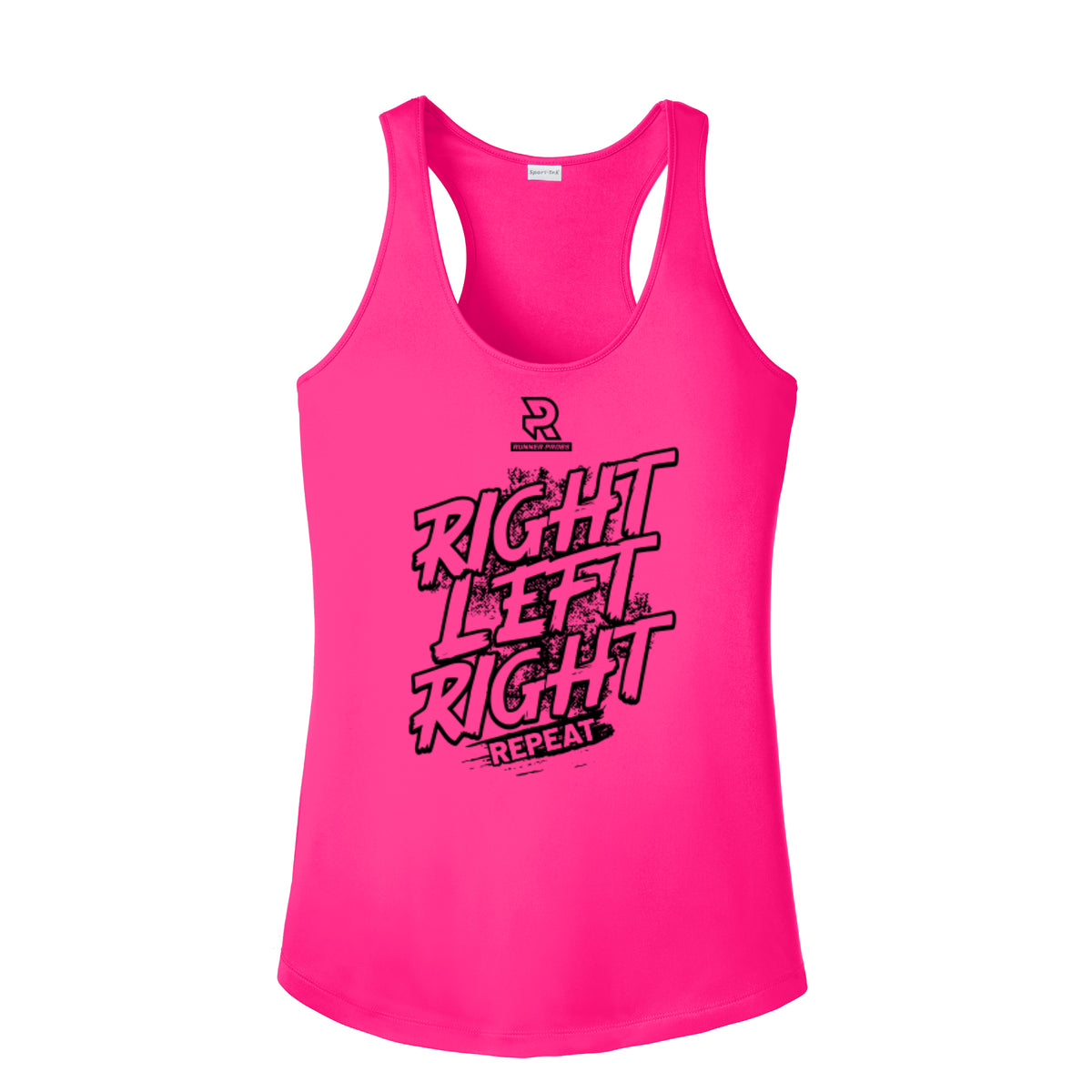RIGHT LEFT RIGHT (Black) - Womens Competitor Racerback Tank