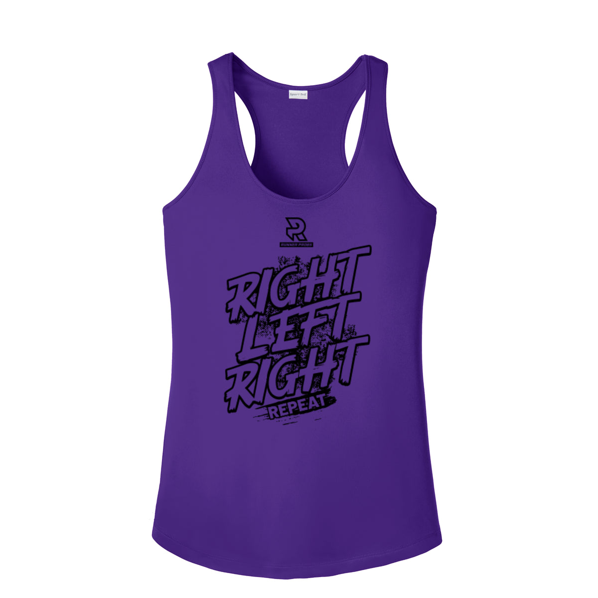 RIGHT LEFT RIGHT (Black) - Womens Competitor Racerback Tank