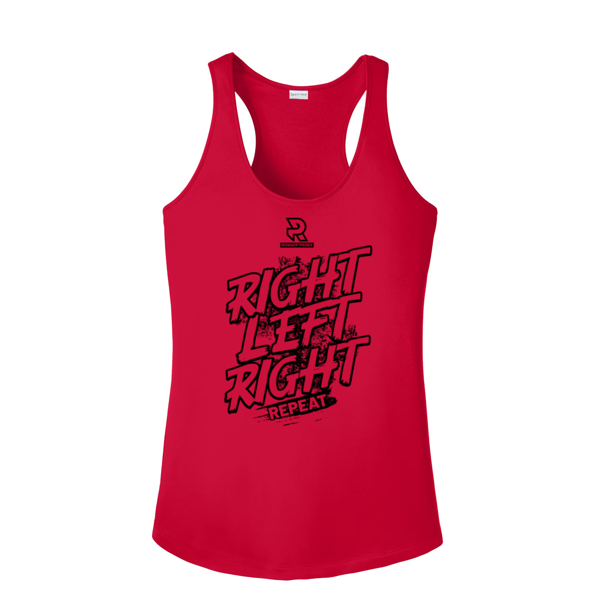 RIGHT LEFT RIGHT (Black) - Womens Competitor Racerback Tank