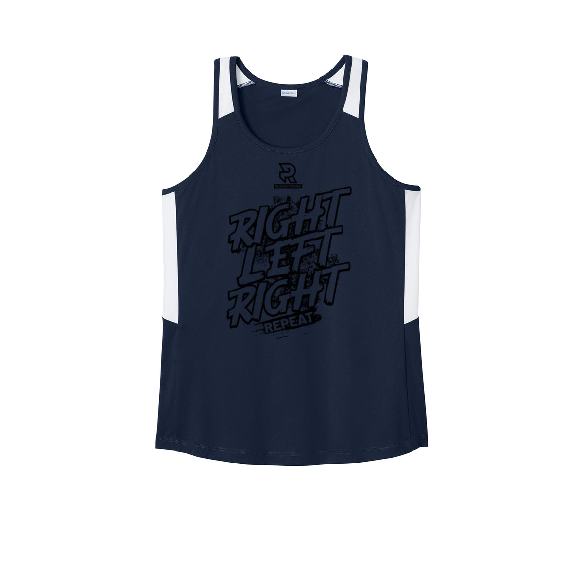 RIGHT LEFT RIGHT (Black) - Womens Club Track Tank