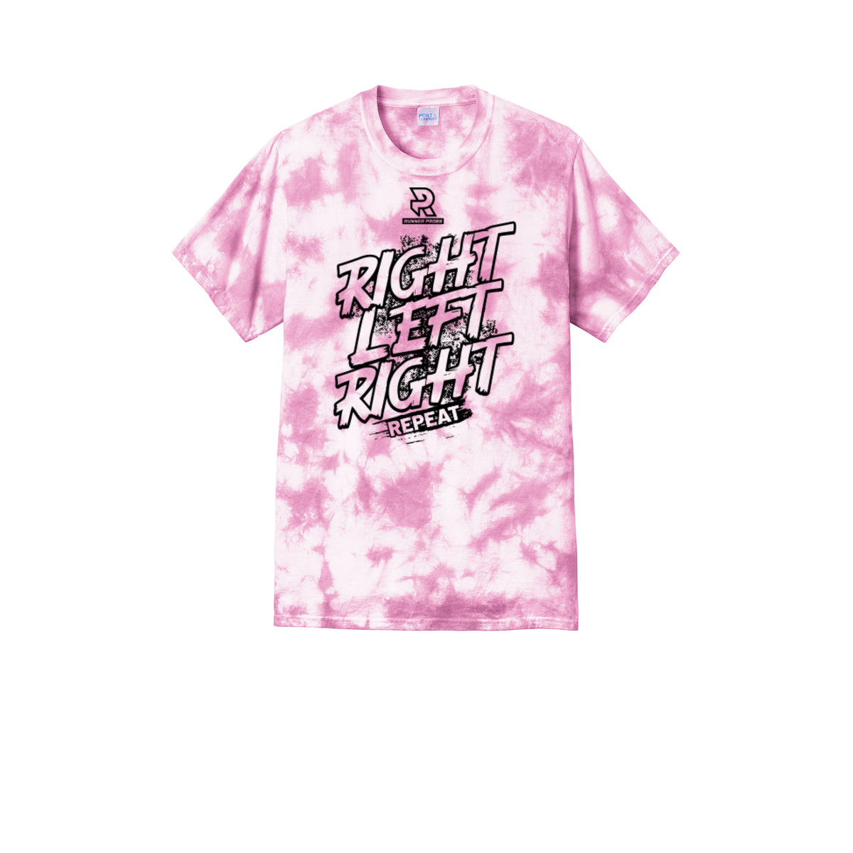 RIGHT LEFT RIGHT (Black) - Short Sleeve Tie Dye Cotton Tee