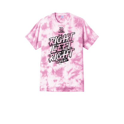 RIGHT LEFT RIGHT (Black) - Short Sleeve Tie Dye Cotton Tee