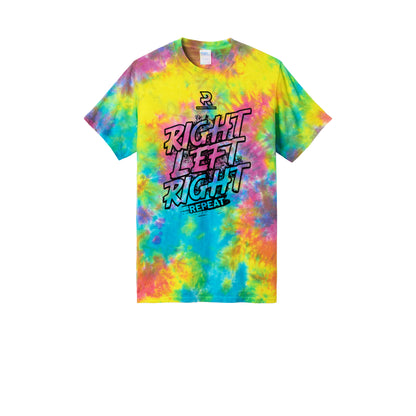 RIGHT LEFT RIGHT (Black) - Short Sleeve Tie Dye Cotton Tee