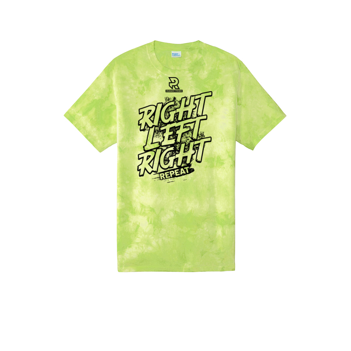 RIGHT LEFT RIGHT (Black) - Short Sleeve Tie Dye Cotton Tee