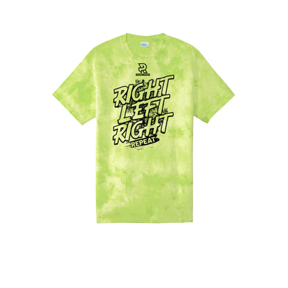 RIGHT LEFT RIGHT (Black) - Short Sleeve Tie Dye Cotton Tee