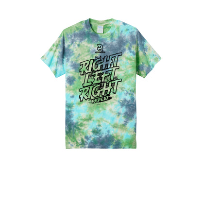 RIGHT LEFT RIGHT (Black) - Short Sleeve Tie Dye Cotton Tee