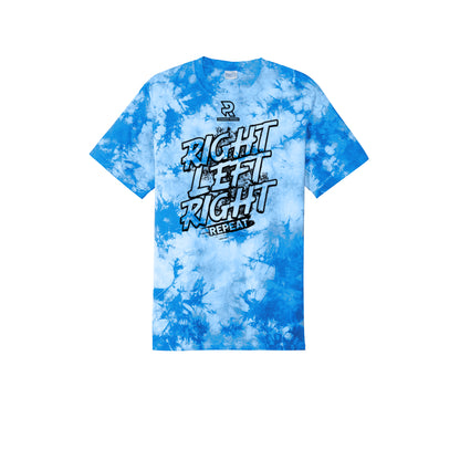 RIGHT LEFT RIGHT (Black) - Short Sleeve Tie Dye Cotton Tee