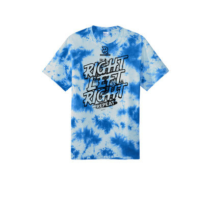 RIGHT LEFT RIGHT (Black) - Short Sleeve Tie Dye Cotton Tee