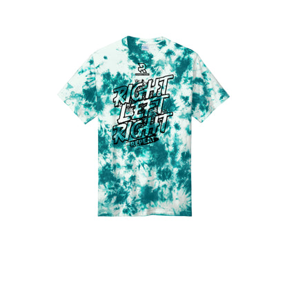 RIGHT LEFT RIGHT (Black) - Short Sleeve Tie Dye Cotton Tee
