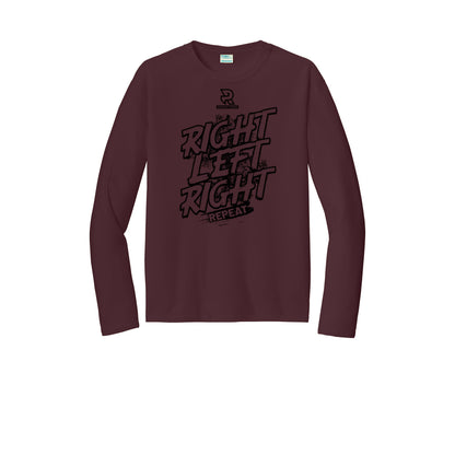 RIGHT LEFT RIGHT (Black) - Long Sleeve Performance Tee