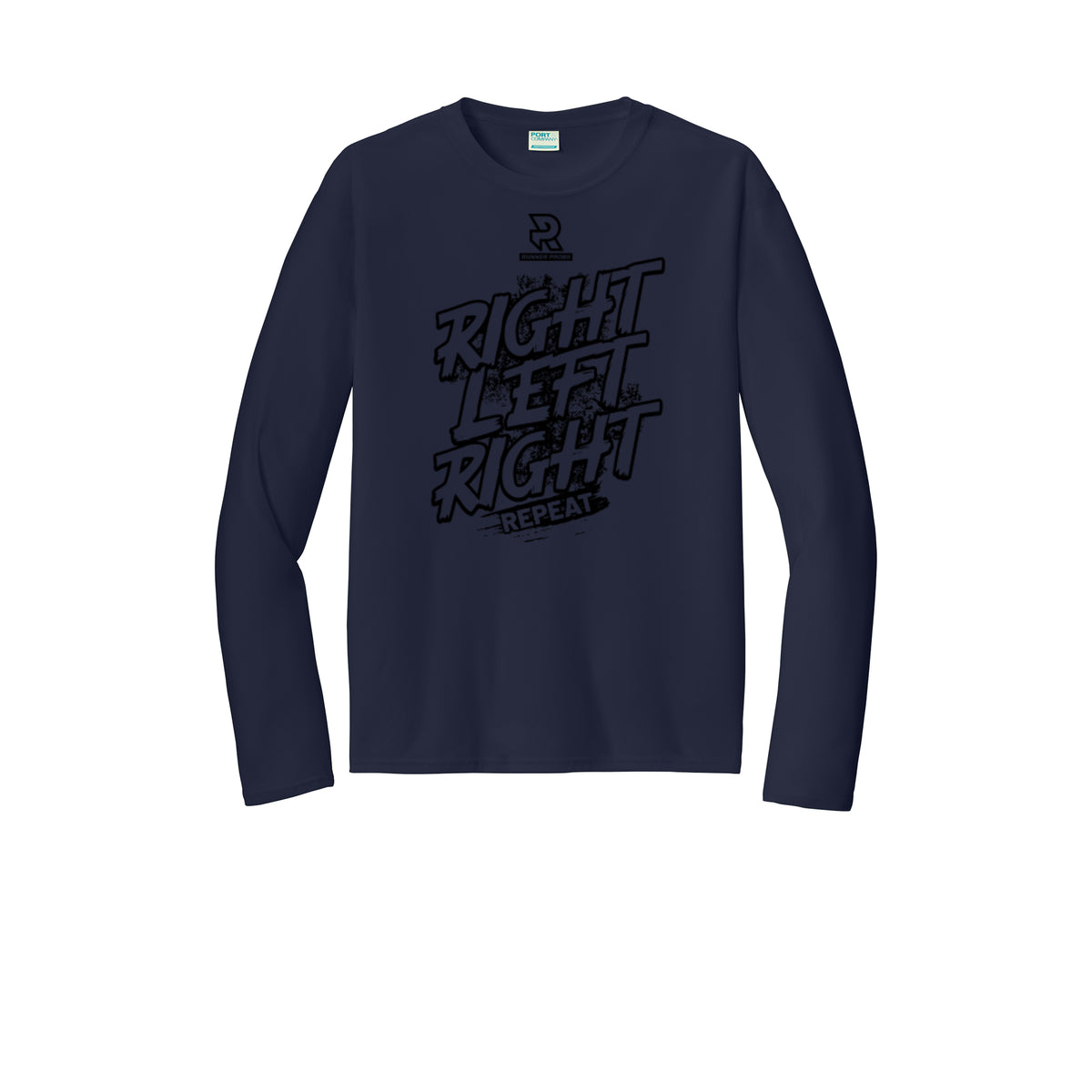RIGHT LEFT RIGHT (Black) - Long Sleeve Performance Tee