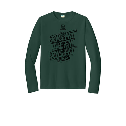 RIGHT LEFT RIGHT (Black) - Long Sleeve Performance Tee