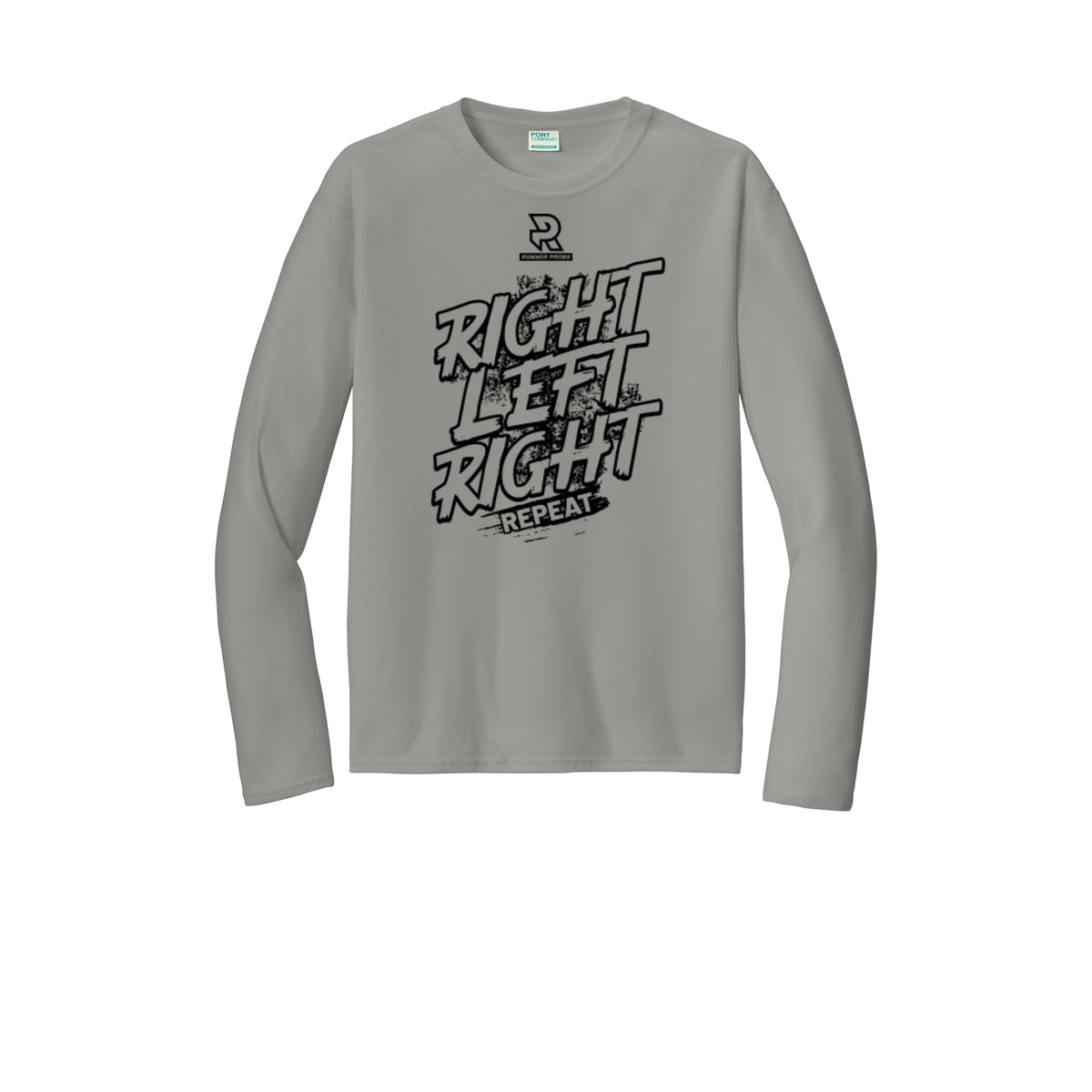 RIGHT LEFT RIGHT (Black) - Long Sleeve Performance Tee