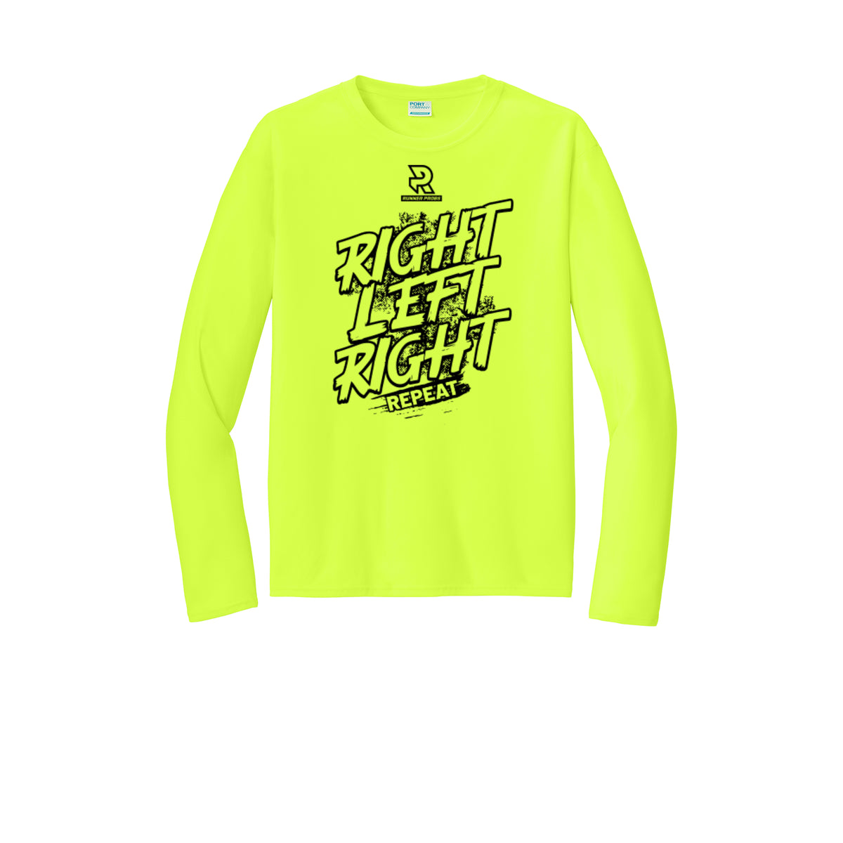 RIGHT LEFT RIGHT (Black) - Long Sleeve Performance Tee