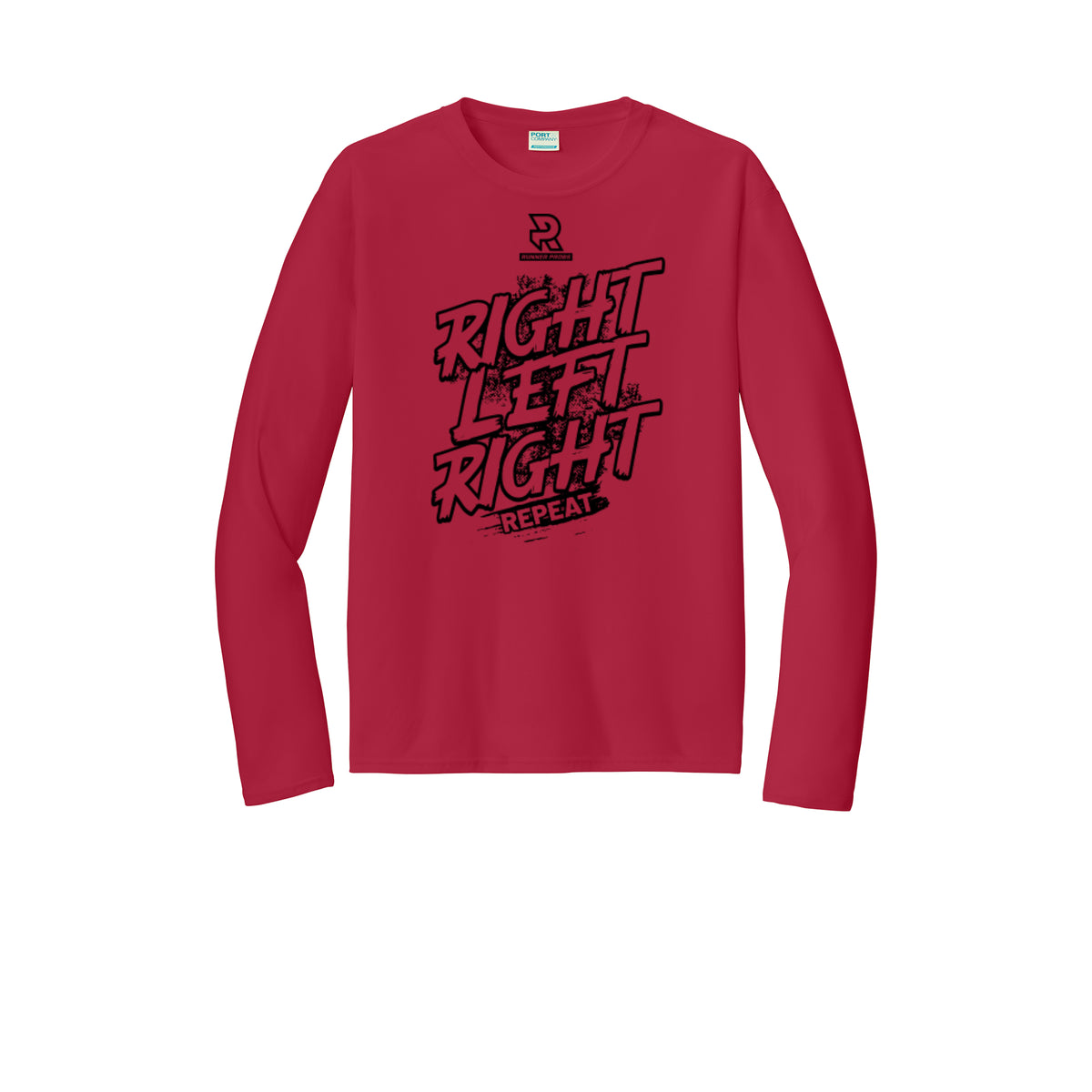 RIGHT LEFT RIGHT (Black) - Long Sleeve Performance Tee