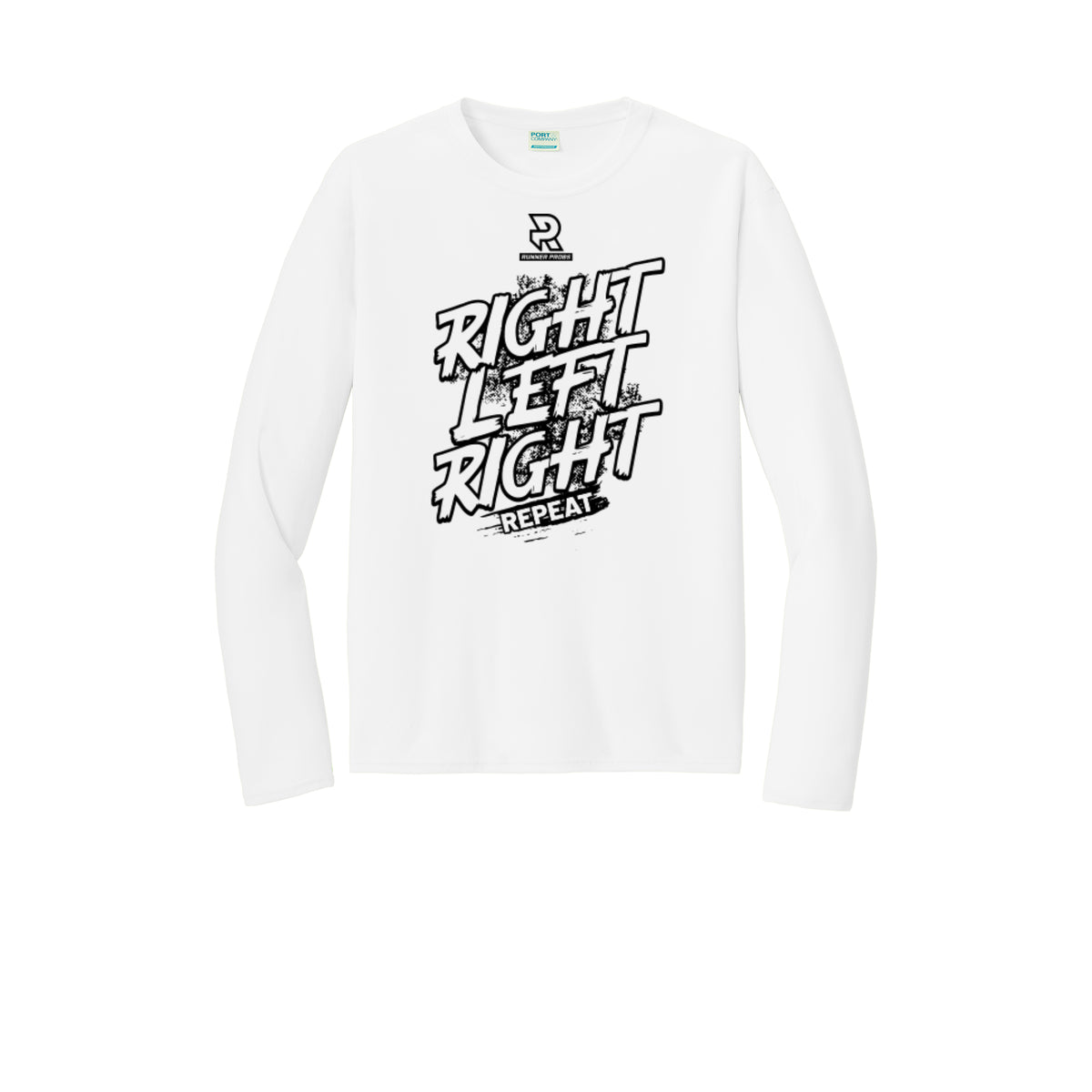 RIGHT LEFT RIGHT (Black) - Long Sleeve Performance Tee