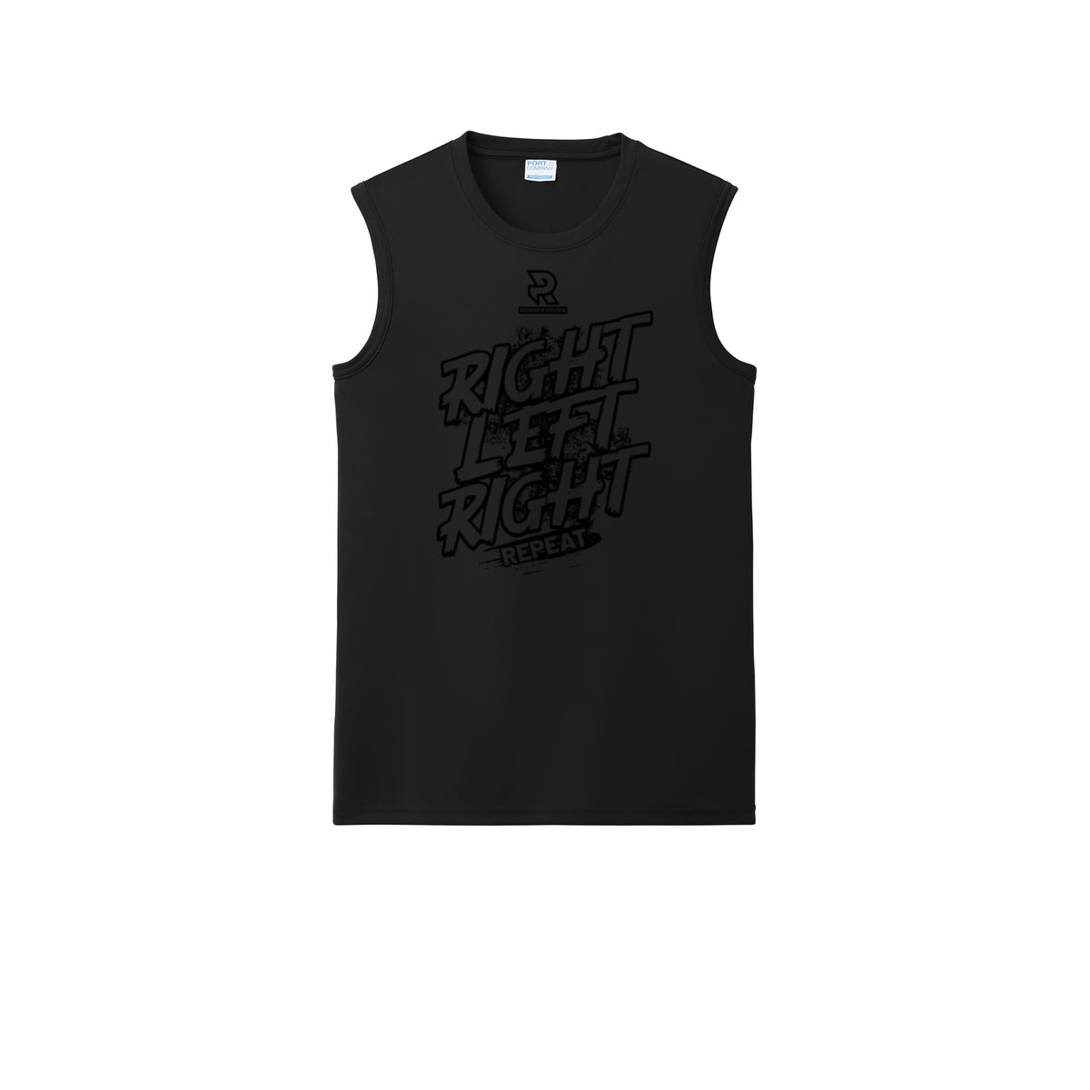 RIGHT LEFT RIGHT (Black) - Sleeveless Performance Tee