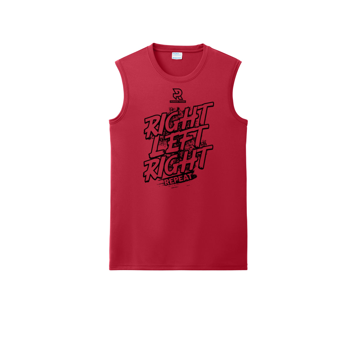 RIGHT LEFT RIGHT (Black) - Sleeveless Performance Tee