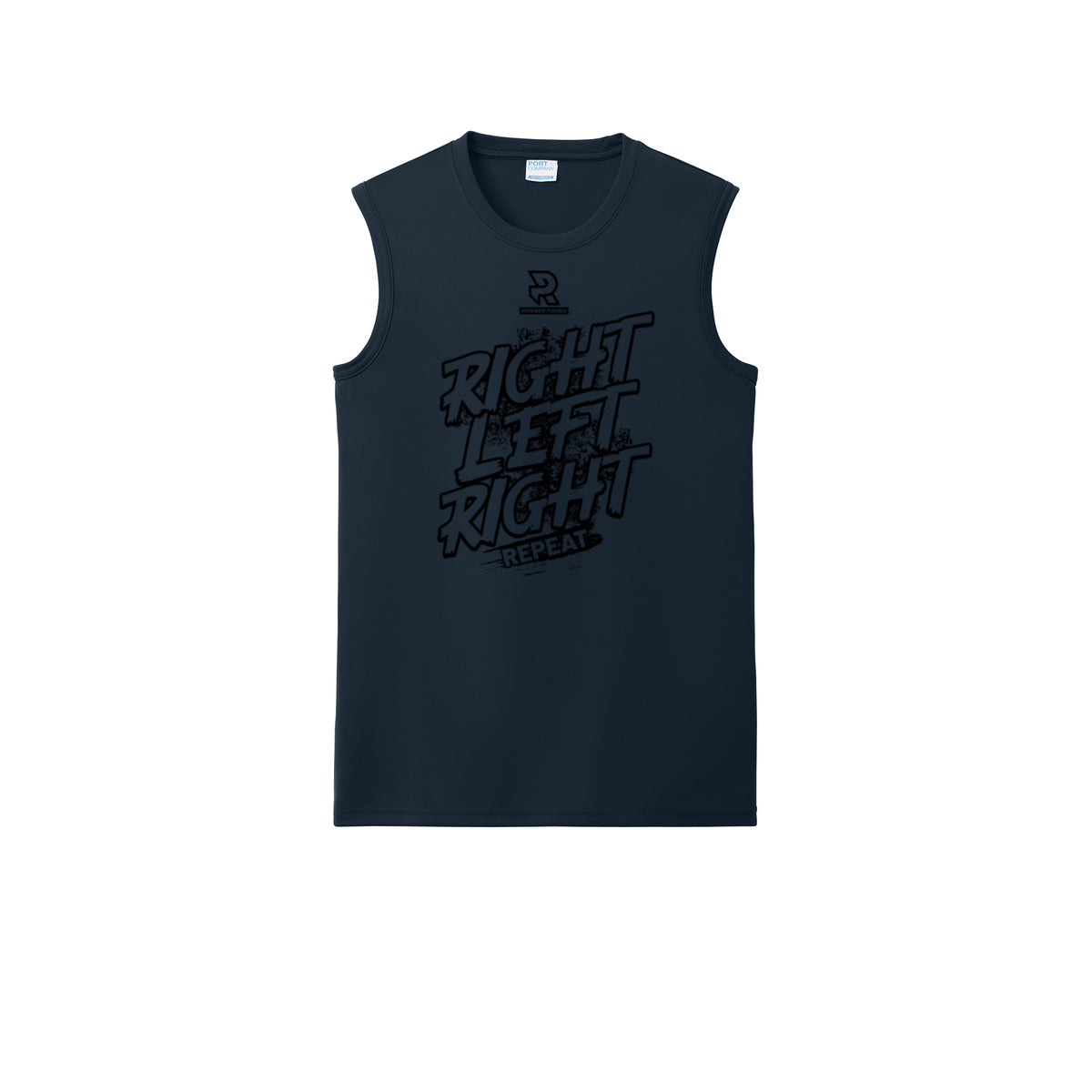 RIGHT LEFT RIGHT (Black) - Sleeveless Performance Tee