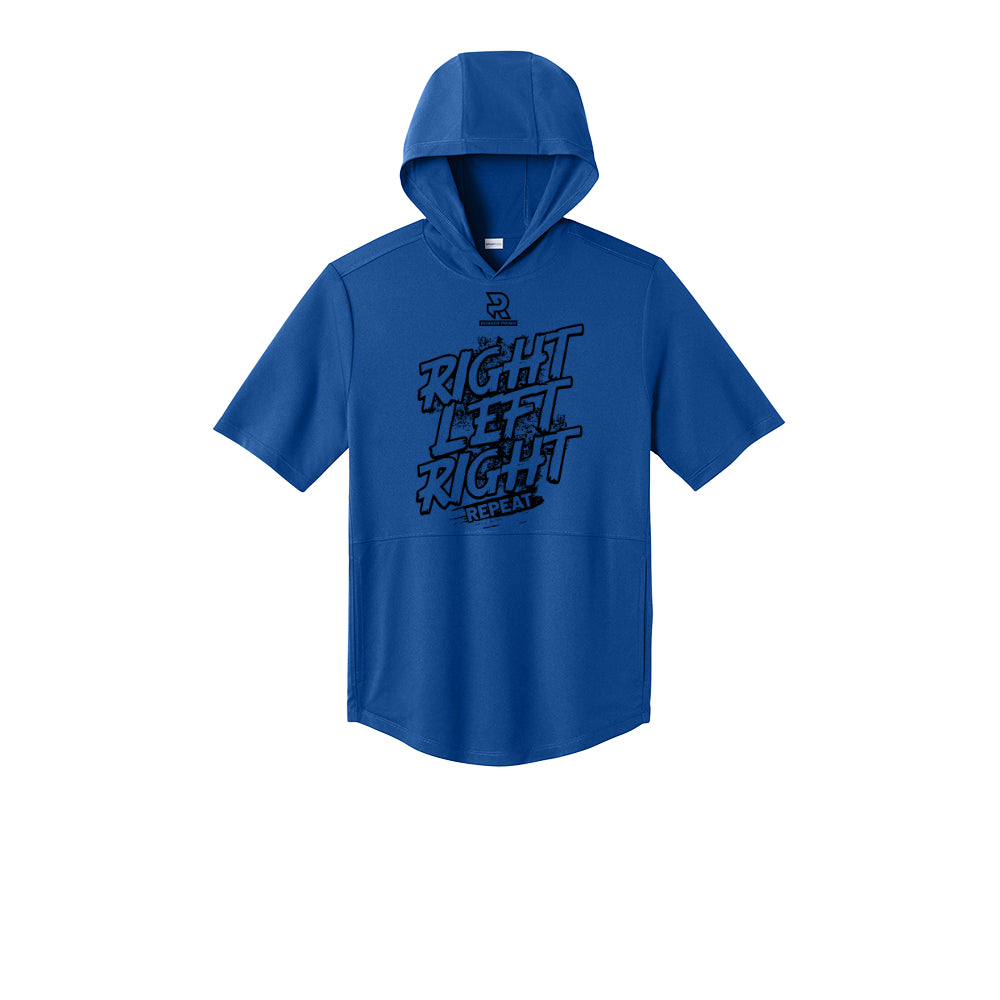 RIGHT LEFT RIGHT (Black) - Short Sleeve Performance Hoodie