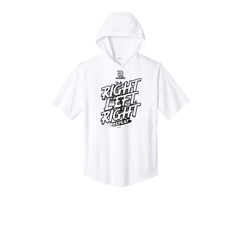 RIGHT LEFT RIGHT (Black) - Short Sleeve Performance Hoodie