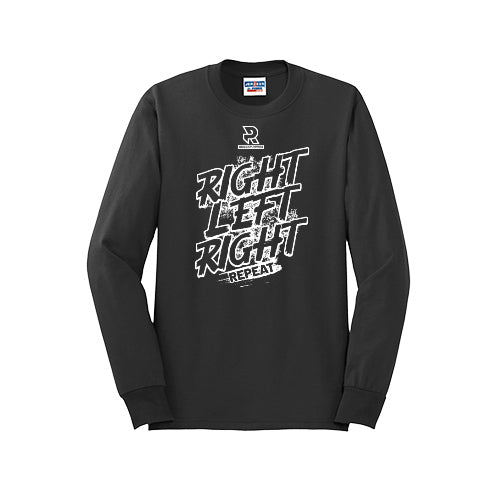 RIGHT LEFT RIGHT (White) - Long Sleeve 50/50 Tee