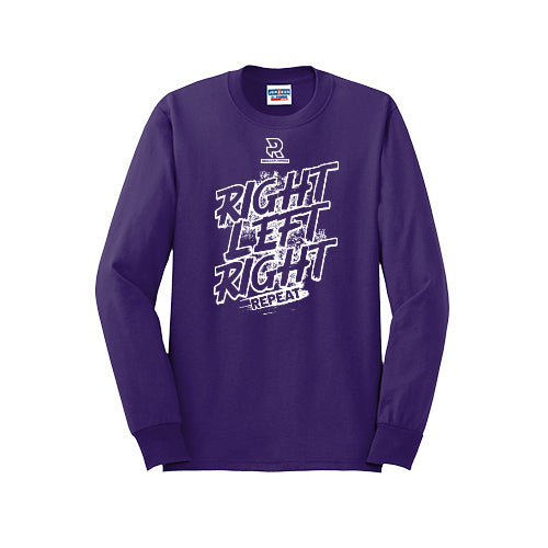 RIGHT LEFT RIGHT (White) - Long Sleeve 50/50 Tee