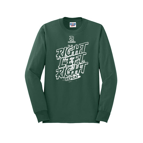 RIGHT LEFT RIGHT (White) - Long Sleeve 50/50 Tee