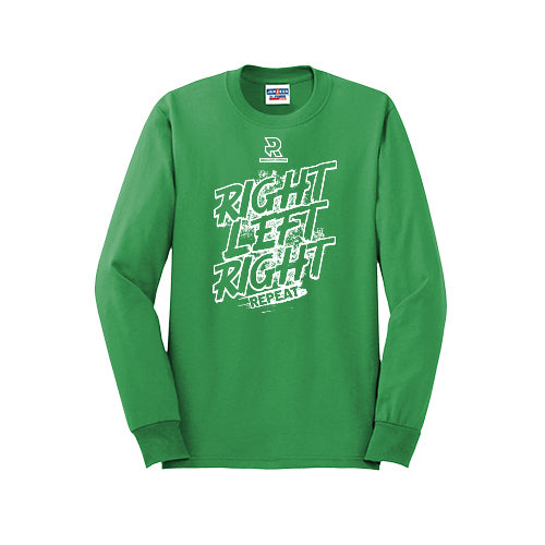 RIGHT LEFT RIGHT (White) - Long Sleeve 50/50 Tee