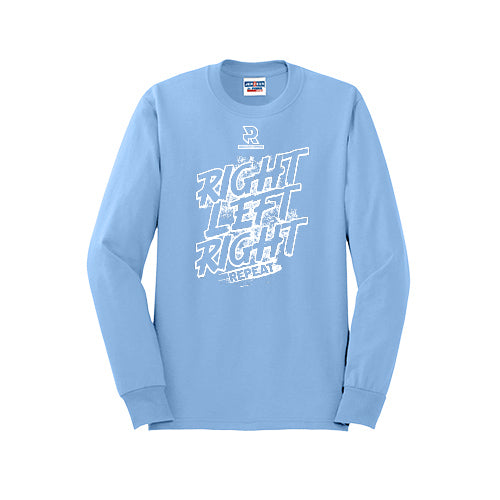 RIGHT LEFT RIGHT (White) - Long Sleeve 50/50 Tee