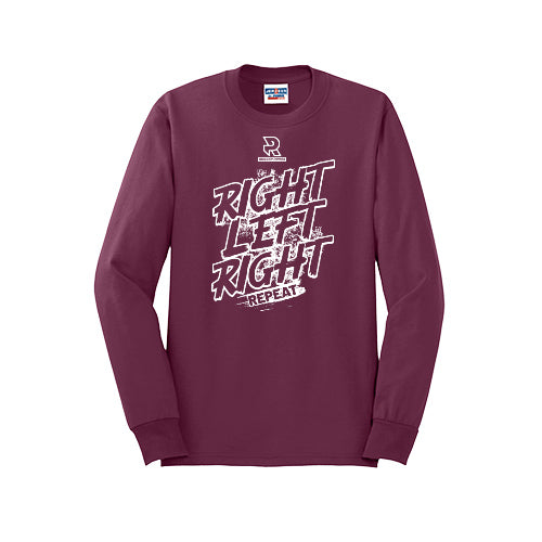 RIGHT LEFT RIGHT (White) - Long Sleeve 50/50 Tee