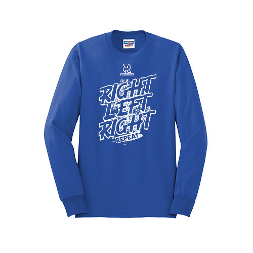 RIGHT LEFT RIGHT (White) - Long Sleeve 50/50 Tee