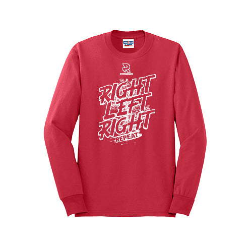 RIGHT LEFT RIGHT (White) - Long Sleeve 50/50 Tee